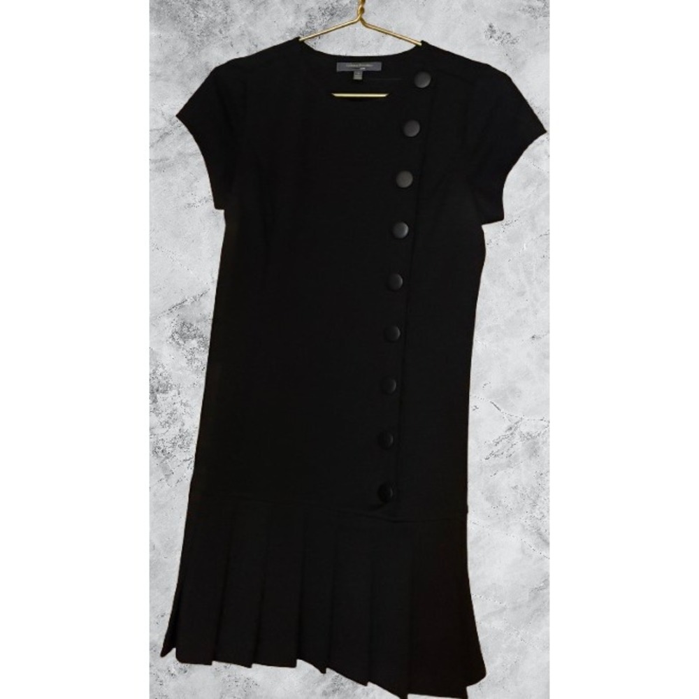 Catherine Malandrino Black Side Button Pleated Dr… - image 2